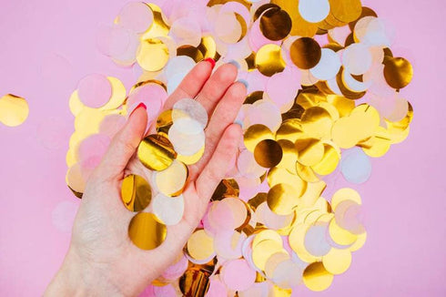 Gold Confetti 1 inch Glitter Table Confetti 5000 pcs for Wedding Party Decoration or Filled Balloons