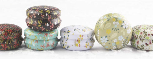 Candy Tins Jars Colorful Flower Metal Tin with Lid, Empty Round Storage Tins for Making Candles, 12 Pack