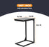 FDW C-Shaped End Table Wooden Top Side Table Adjustable Feet Small Cough Table Bedside End Table with Metal Frame