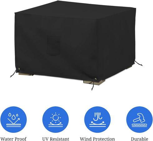 12 Oz (23" 23" 18" Covers & All Square Ottoman Cover, Waterproof UV & Weather Resistant Patio Garden Furniture Stool