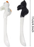 Honbay 2PCS Mini Cute Ceramic Cat Spoon Hangable Tea Spoon Coffee Spoon Sugar Spoon Cartoon Animals Hanging Spoons (Black)