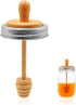 Sun3drucker Wooden Mason Jar Honey Dipper with Lids Set - Honey Dipper