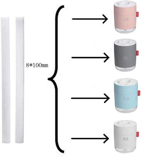 Humidifier Cotton Sticks, 10PCS Cotton Filter Sticks for Humidifiers Refill Sticks Filter Replacement Wicks for Portable Personal USB Mini Humidifier 8 x 100mm (10PCS)