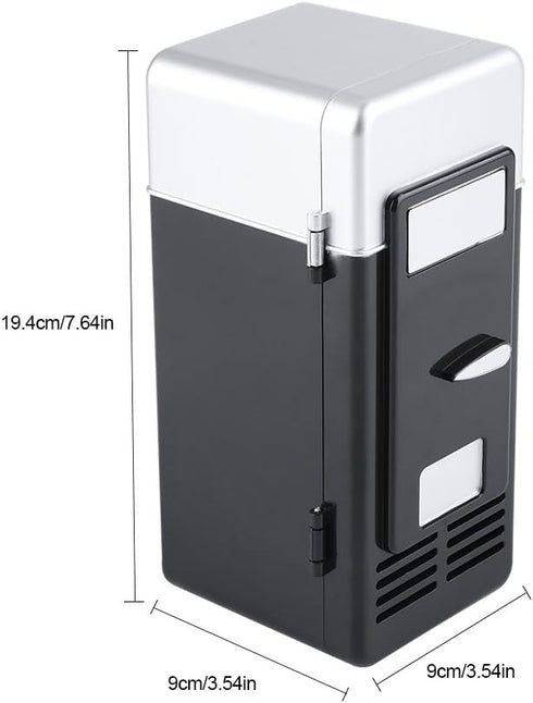 TOPINCN Mini USB Refrigerator Cooler and Heater for Beverage Drink Cans, Office Desktop, Hotel, Home, Car (Black)