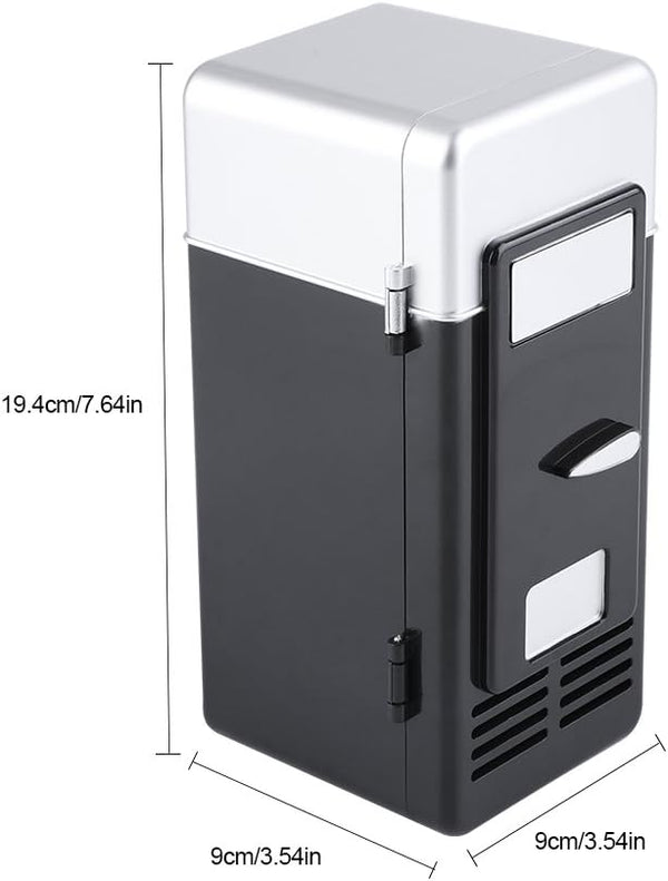 TOPINCN Mini USB Refrigerator Cooler and Heater for Beverage Drink Cans, Office Desktop, Hotel, Home, Car (Black)