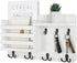Nekon Wall Mail Holder Organizer with Key Hooks, Natural Wood Letter Sorter with Floating Shelf, 16.8Inch x 10Inch
