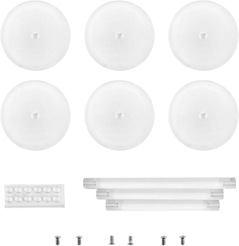2 Sets QWORK Round Acrylic Display Stand, Premium Clear Round Riser Stands