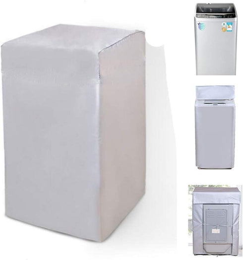 Waterproof Washing Machine Covers, Lightweight Solid Top Load Washer Dryer Cover, Silver Durable Protection