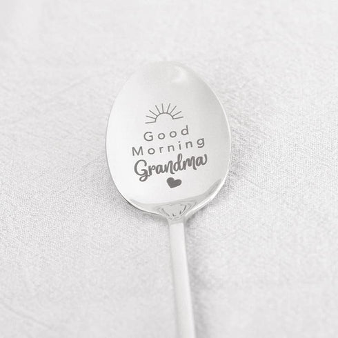 Grandma Mothers Day Gifts, Good Morning Grandma Spoon for Mimi Birthday Gift from Grandchildren