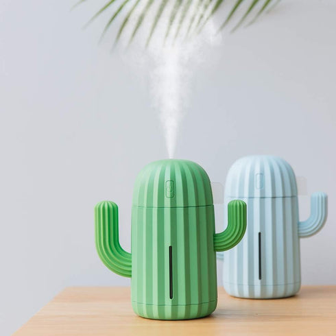 YINGJEE Mini Humidifier Single Room Humidifiers with Night Light Portable Cactus Air humidifier for for Yoga, Office