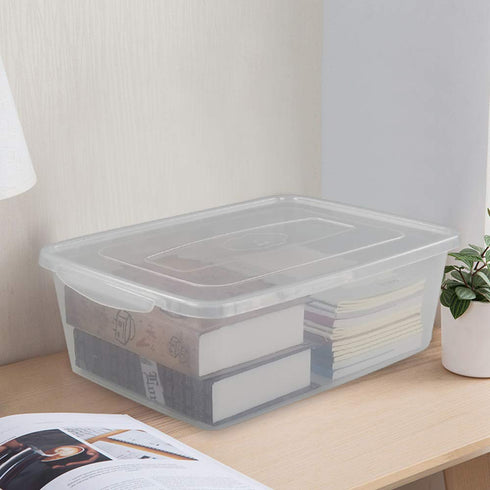 Pekky 15 Quart Clear Plastic Storage Box, Organizer Bin (2 Packs)