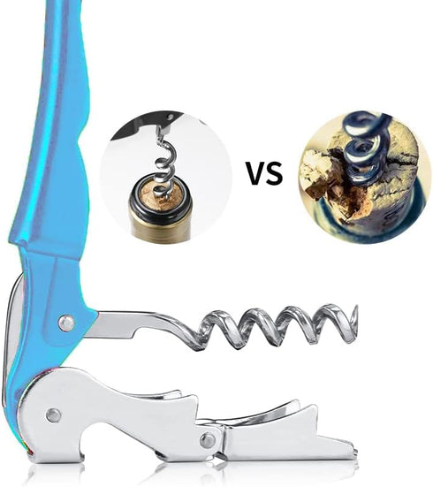 Professional Waiter Corkscrew Wine Openers Set (4 PCS) with Heavy Duty Stainless Steel Hinges for Bartenders