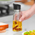 Set, 2-Piece 11oz Premium Glass Olive Oil and Vinegar Dispenser Bottles Kitchen Cooking Cruet with Auto-Open Lid