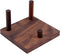 Walnut Crystal Display Stand, Three-Peg Easel for Fossil, Coral, Geodes, Rock, Mineral, Agate