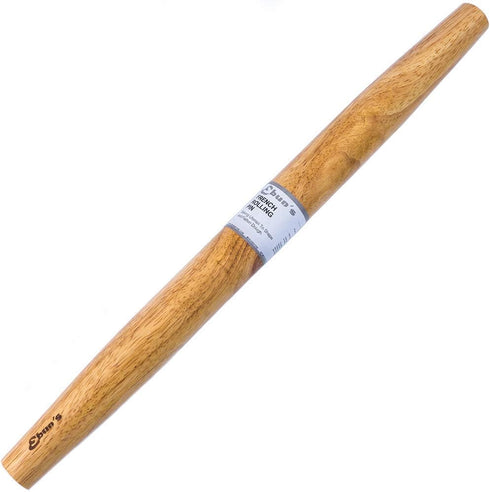 French Rolling Pin, 18 Inch Wooden Dough Roller for Baking Pizza, Pie Crust, Cookies & Pasta