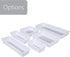 Smart Design Plastic Drawer Organizer Set of 3 - 6.75 x 3.75 Inch, Non-Slip Lining and Feet, BPA Free, White with Gray