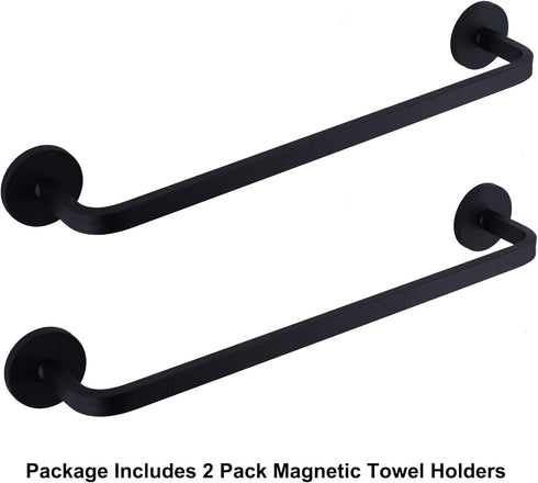 Magnetic Towel Bar for Refrigerator, Kitchen Towel Holder Hook for Fridge, Black 1 Pack