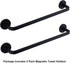 Magnetic Towel Bar for Refrigerator, Kitchen Towel Holder Hook for Fridge, Black 1 Pack