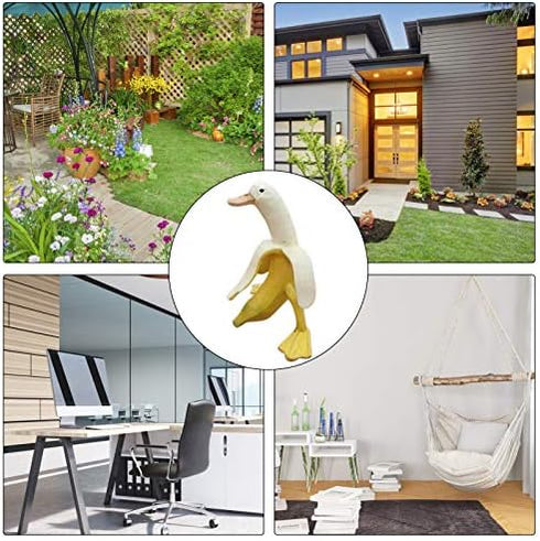 Whimsical Banana Duck Sculpture, Creative Banana Duck Art Statue for Garden Yard Outdoor Decor (1 pc)