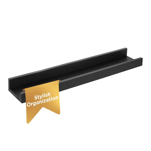 Kiera Grace Floating Shelves for Wall - Pack of 1, 23" L x 4" W x 2" H, Easy to Assemble, Black