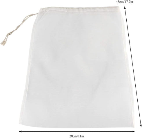 100 Mesh Food Grade Wine Filter Bag, Reusable Home Brew Beer Making Extra Fine Extraction Sack (28x45cm)