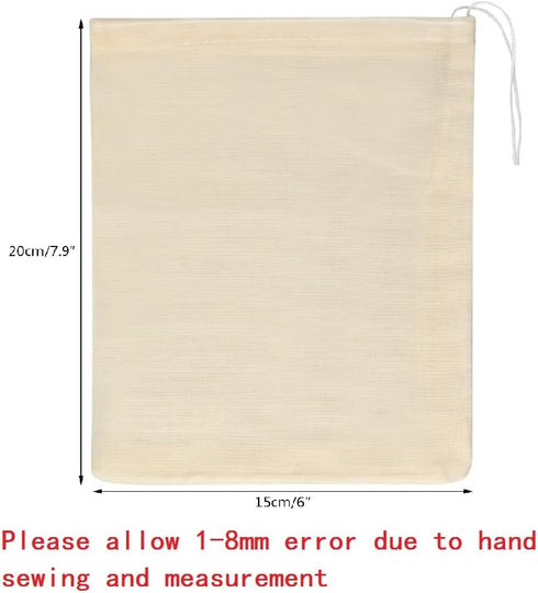 Tayfremn 100Pcs Storage(4 6 Inches) Cotton Drawstring Bags, Reusable Muslin Bag Natural Cotton Bags with Drawstring