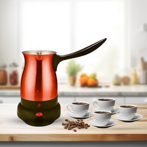 Electric Turkish Coffee Maker, Premium Quality Stainless Steel, Travel Size, Fast Boil for Arabic & Greek Coffee