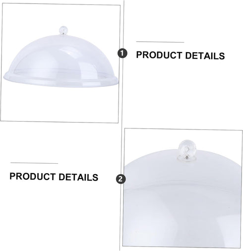 Cabilock Acrylic Food Cover, 8 Inches Round Cake Dome Cloche, Clear Food Snack Display Cover for Cake, 8.3X4.7 Inch