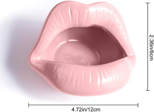 Ceramic Lip Shape Ashtray - Cigarette Ash Holder, Smoking Accessories, Creative Cigar Ash Tray for Home Office Decor