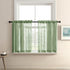 XTMYI Sage Green Boho Curtains Set for Kitchen Bathroom, Lightweight Sheer Window Curtains, 30 Inch Length