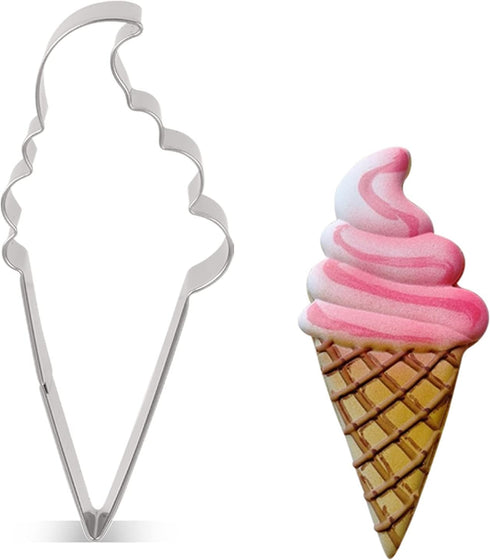 LILIAO Ice Cream Cookie Cutter for Summer, 1.9 x 4.5 inches, Stainless Steel