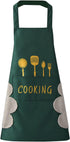 DILLMAN Women Kitchen Apron with Hand Wipe Pockets, Waterproof for Cooking and Baking, Big Pocket