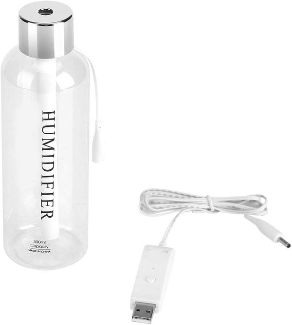 300ml USB Cool Mist Humidifier, Portable Mini Water Bottle Humidifier for Bedroom, Desk, Car, Travel, Office, Baby Home