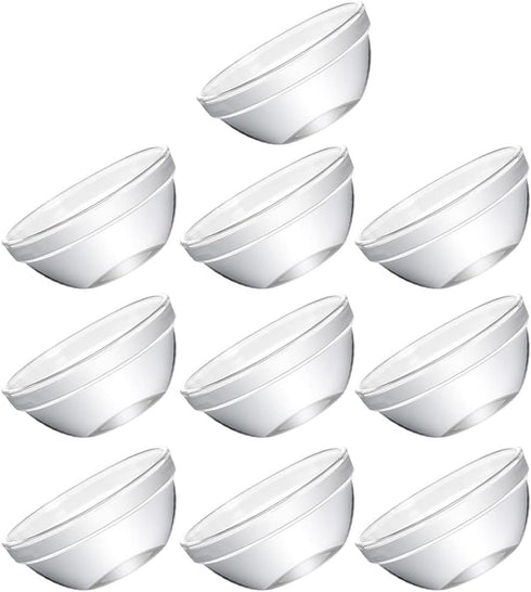 Set of 10 Mini Prep Bowls, 2.36 Inch Small Glass Bowls, Stackable Clear Pyrex for Prep, Dessert, Dips