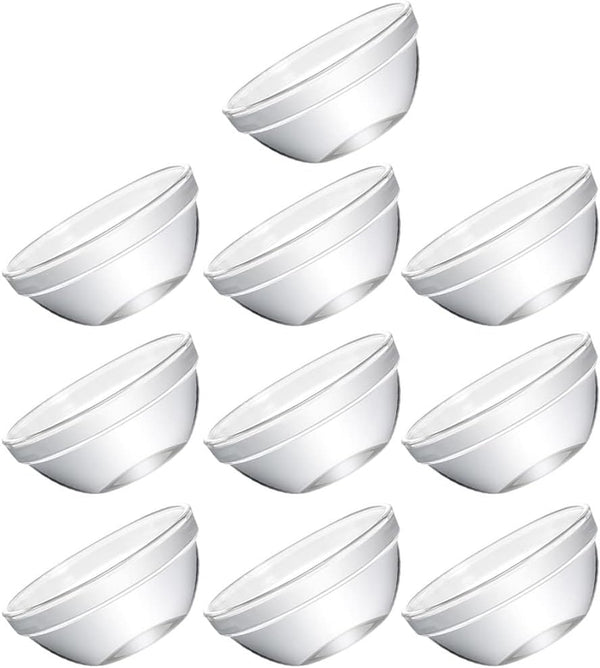 Set of 10 Mini Prep Bowls, 2.36 Inch Small Glass Bowls, Stackable Clear Pyrex for Prep, Dessert, Dips