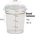 Cambro 4 QT Round Food Storage Container with Lid (2 Pack) - Clear
