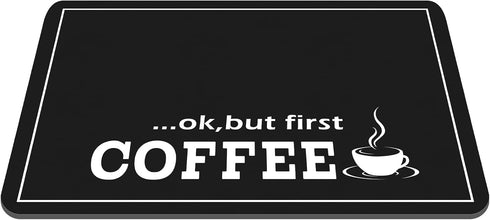 Queekay Coffee Bar Mat 24" x 16", Absorbent Dish Drying Mat for Countertop, Coffee Pot Accessories