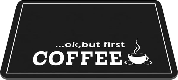 Queekay Coffee Bar Mat 24" x 16", Absorbent Dish Drying Mat for Countertop, Coffee Pot Accessories
