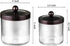 Premium Quality Plastic Apothecary Jars, Qtip Holder Bathroom Vanity Storage Organizer Canister for Cotton Swabs