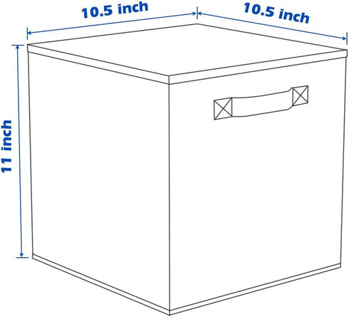 Collapsible Storage Cubes with Handles, Durable Fabric Foldable Bins for Closet Shelves, 2 Pack (10.5'' x 11'' x