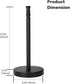 Black Paper Towel Holder Stand with Heavy Weighted Stainless Steel Base, Free Standing Holder, Matte Black