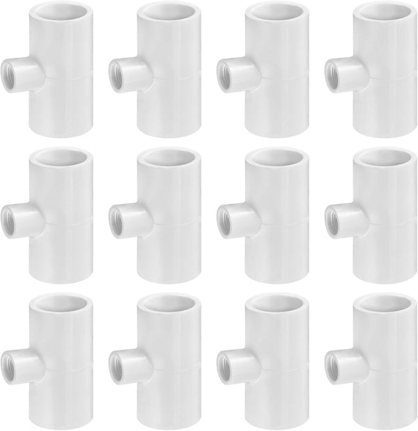 12 Pack Chicken Waterer PVC Tee Fittings - Fully Automatic for Threaded