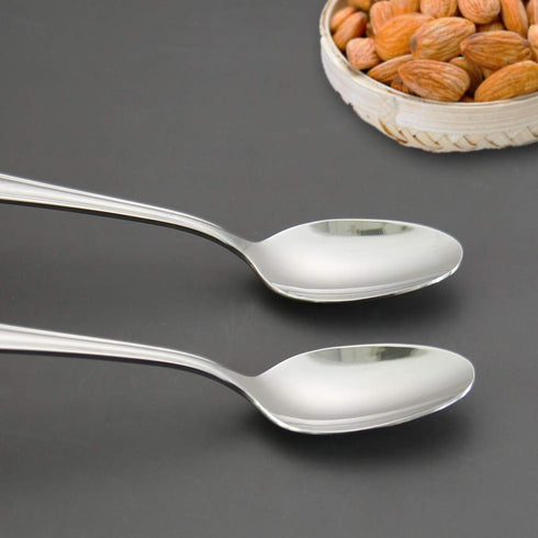 Teaspoons Set, 12pcs Stainless Steel 18/0 Tea Spoon, 6.29 Inches for Home, Kitchen, Restaurant, Silver