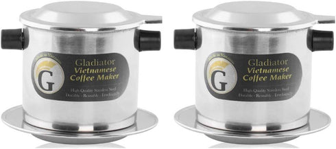 Vietnamese Coffee Maker Filter Set, French Press Style, Portable Reusable Coffee Press, Large 15oz