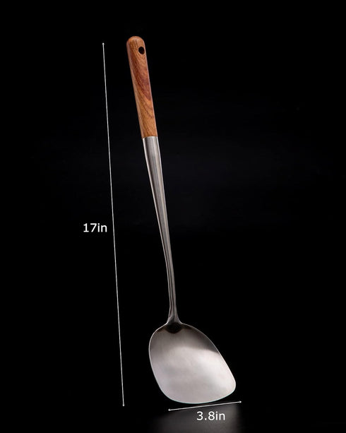 FJNATINH Wok Spatula - 17 Inch Stainless Steel Turner for Cast Iron Skillet