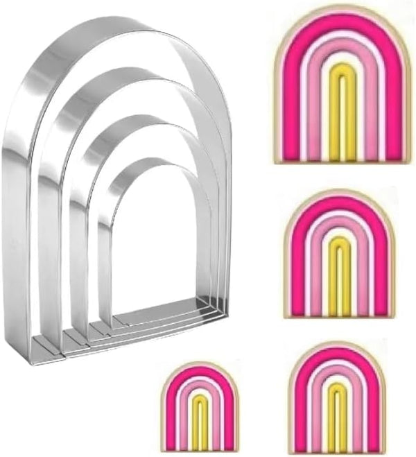 Arched Cookie Cutter Set ANCKNE 4 piece geometric cookie cutter molds -