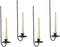 Batoslee Black Wall Candle Holder Set of 4, Stylish Metal Wall Mount