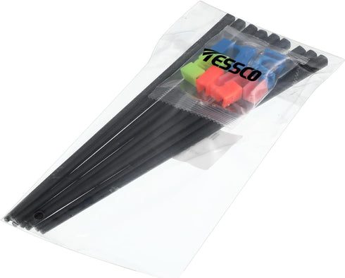 Tessco 5 Pairs Training Chopstick Helpers, Reusable Non-Slippery Practice Chopsticks with Clip for Beginners (Black)