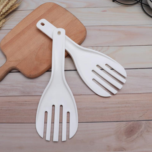 White Jumbo Large Plastic Rice Paddle Spatula, 10.63" Long, Serving Spoon for Rice and Potato