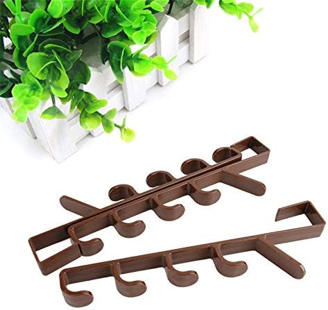 5 Layers Over The Door Hook Organizer Rack Hanger, Pack of 2 (Black) for Backpack Handbag